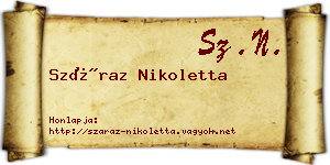 Száraz Nikoletta névjegykártya