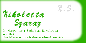 nikoletta szaraz business card